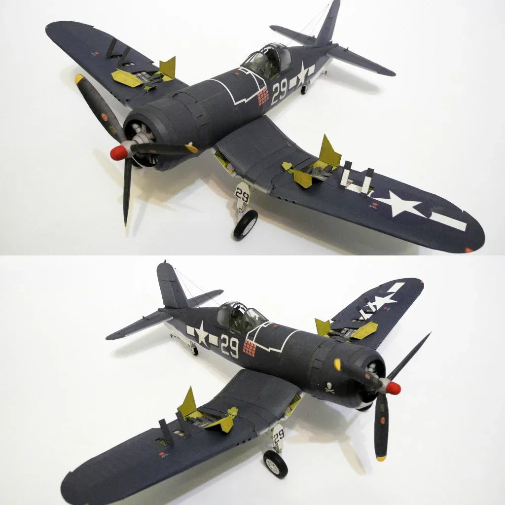 1/33 American F4U-1A Pirate Carrier Fighter 3D Aircraft Paper Model
