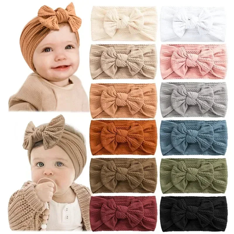 Premium Elastic Bow Headband - Soft Nylon Baby Girl Hair Accessory