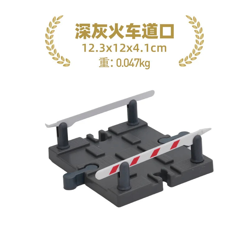 Wooden Train Tracks Railway Toys Set Parking lot apron fire station gas station rotary crane Overpass Model for Kids Toys Gifts