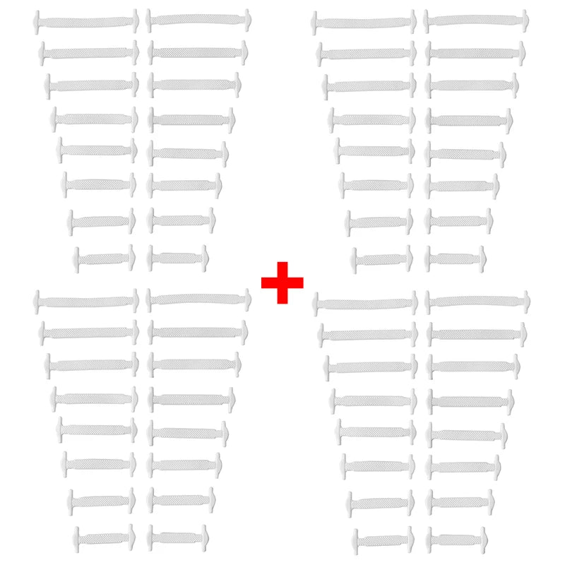 Premium Silicone No-Tie Shoelaces - 16-Piece Elastic Lazy Laces Set