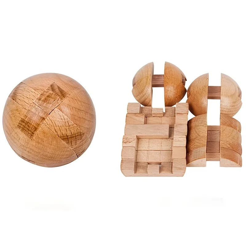 Wooden puzzle balls, home decorations for Halloween, Christmas, and Thanksgiving gifts, cultivating problem-solving skills