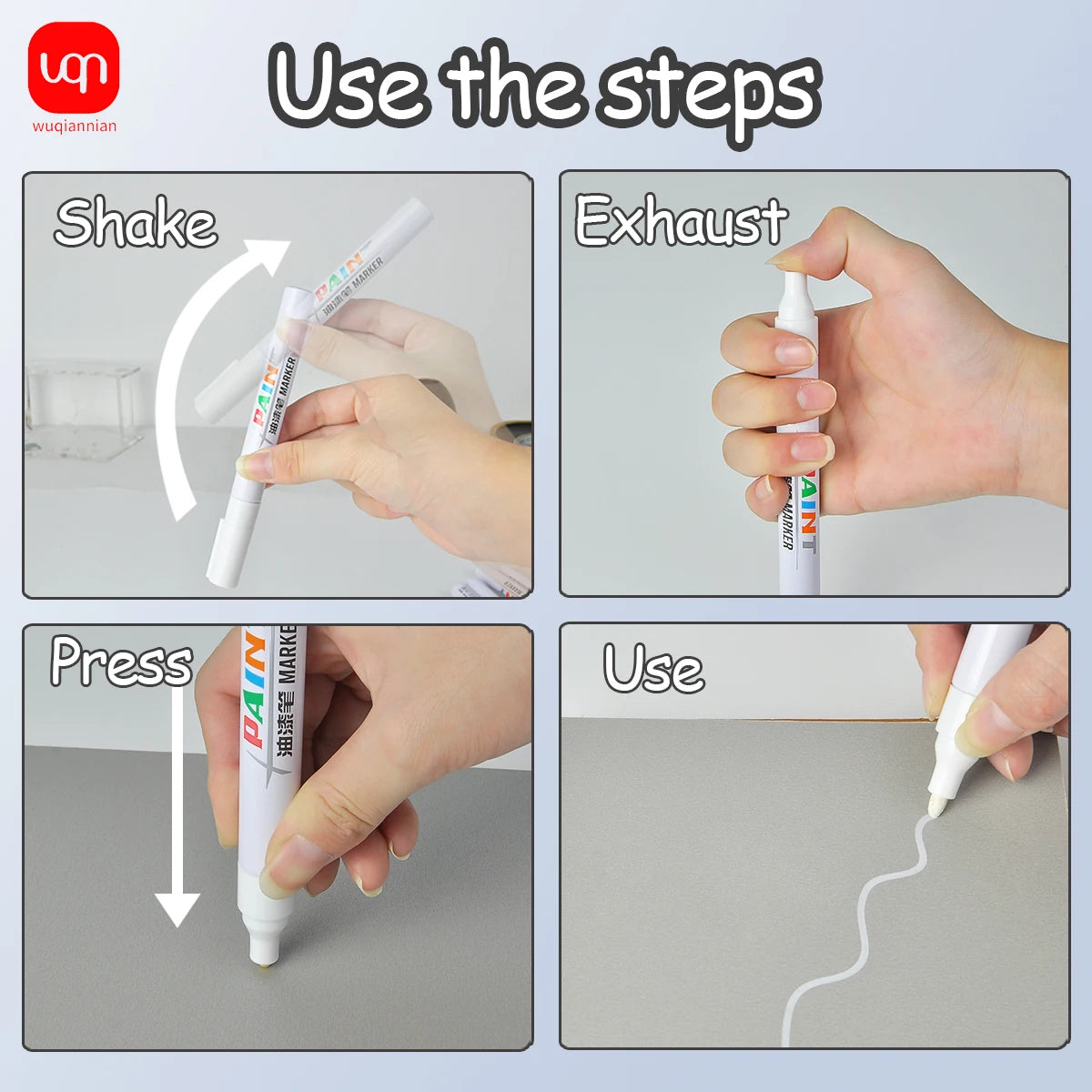 WQN-1PC Business Office Student Paint Pen, Waterproof Permanent Tire Position Marking Pen, Multi-Color, School Office Stationery
