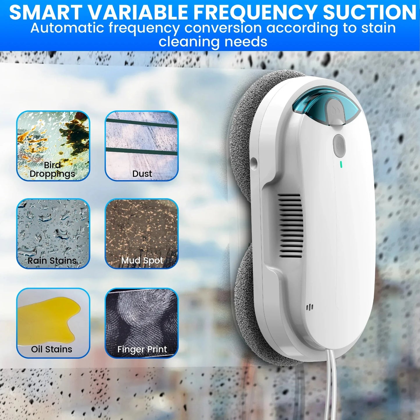 INSE W1 Automatic Window Cleaning Robot with Water Spray & Remote Control