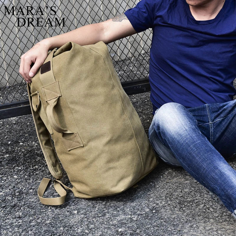 Mara's Dream Men Large Travel Climbing Bag Tactical Military Backpack Women Army Bags Canvas Bucket Bag Shoulder Sports Bags Boy