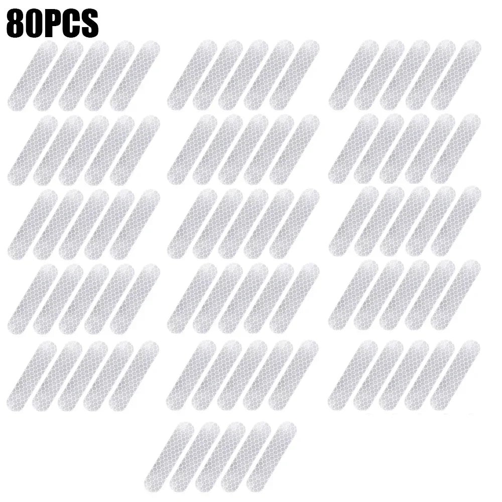 80-10PCS Car Helmet Safety Warning Reflective Sticker High Visibility Waterproof Tapes Auto Accessories for Night Walking Riding