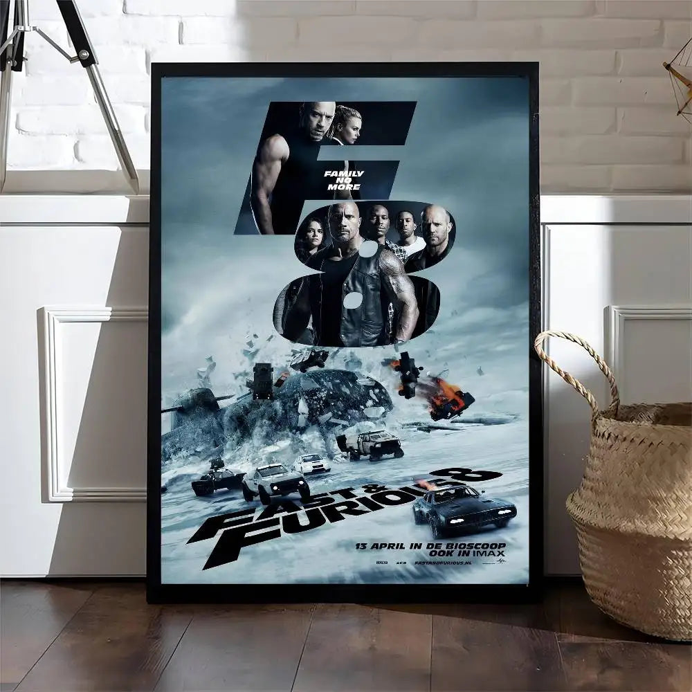 Fast And Furious Movie Whitepaper Poster HD Quality Poster Wall Art Painting Study Room Wall Decor