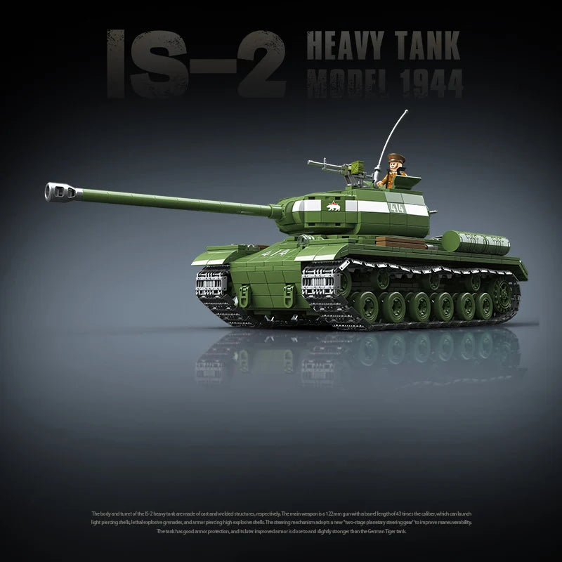 IS-2 Heavy Tank 1944 Assembled Military Building Blocks Toy Boy Puzzle Hands on Brainstorming Gift