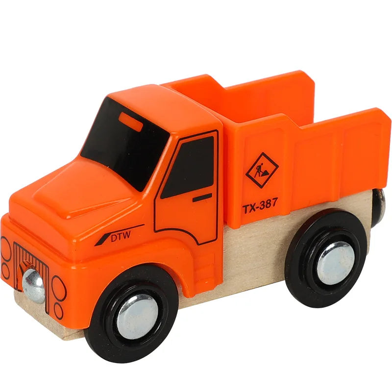 1PC Wooden Magnetic Train Wooden Railway Track Cars Truck Wood Track Accessories Fit for Biro Wooden Tracks Toys For Kids Gifts
