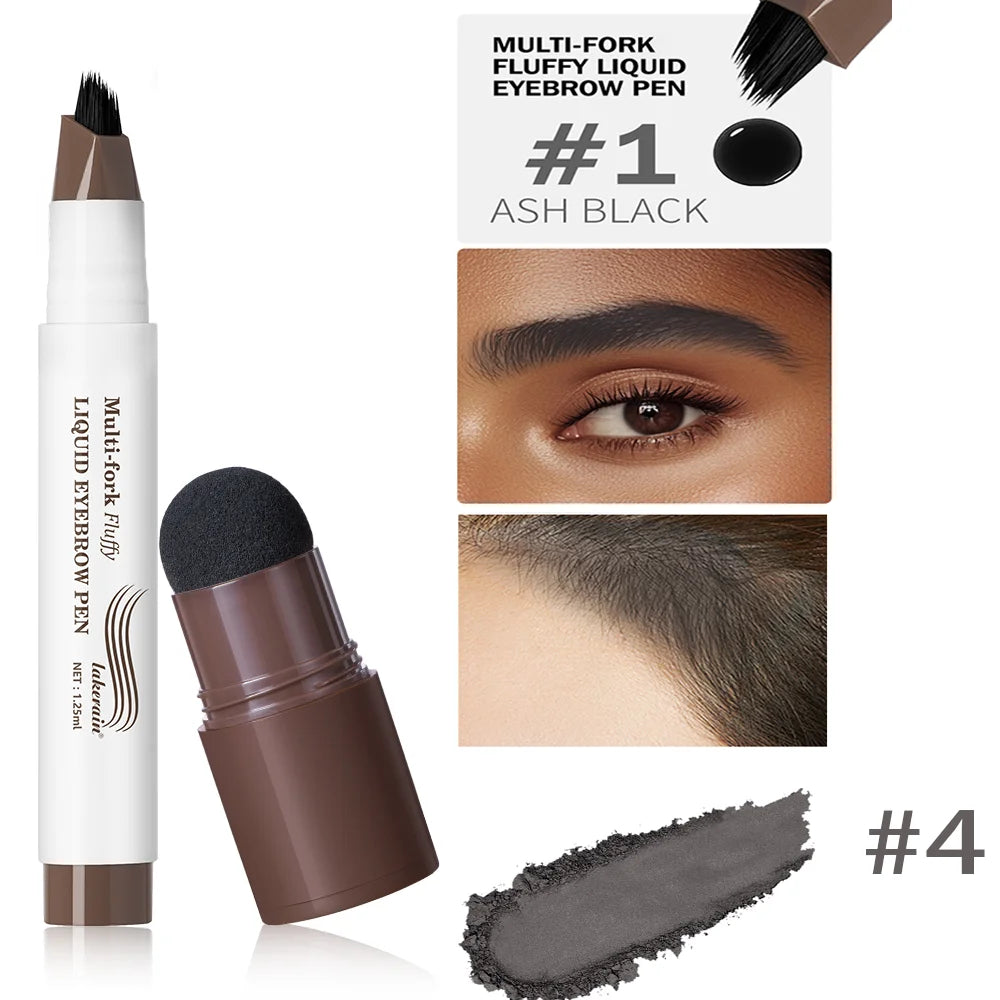 Long Lasting 4D Eyebrow Pen Multi Forks Liquid Pen Tip Fine Sketch Liquid Tattoo Brow Waterproof Precise Makeup