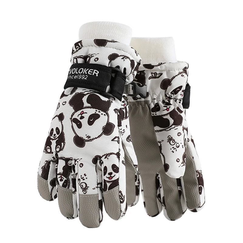 Cute Children's Ski Gloves, Waterproof, Touchscreen Compatible, Winter Children's Outdoor Gloves, Windproof And Warm