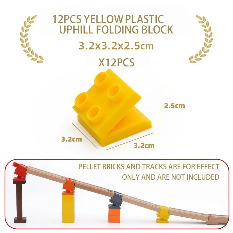 NEW Wooden Track Connector Set Building Block Connection Adapters Train Track Railway Rail Toy DIY For Kids Birthday Xmas Gifts