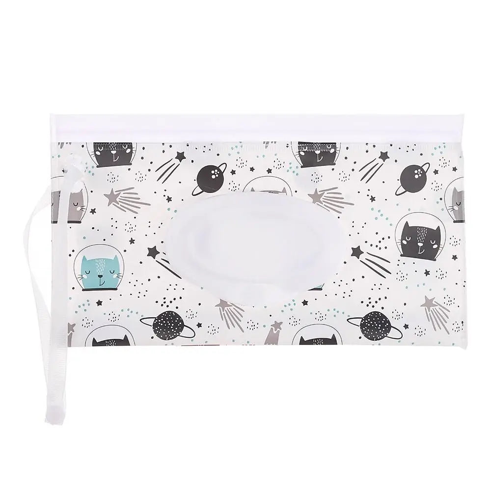 Hot Refillable EVA Wet Wipes Bag Cosmetic Pouch Tissue Box Wipes Holder Flip Cover Snap-Strap Carrying Case Stroller Accessories