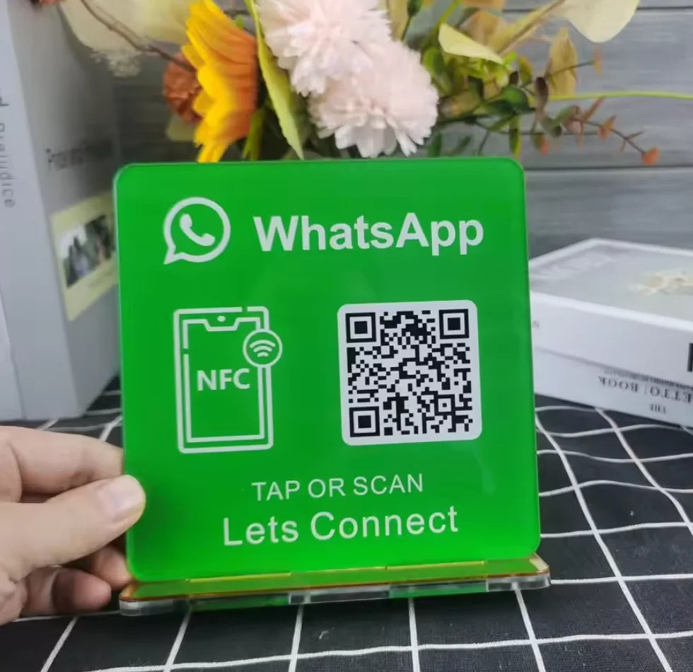 Custom Google Review Sign with NFC Scan code Acrylic Social Media Signs For Your Business Retail Store Decors