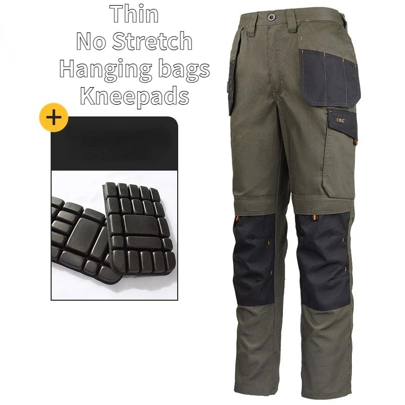 Summer Thin Cargo Pants Men's Multi-pocket Tear Resistance Stretch Trousers Outdoor Site Working Wear-resistant Pants Workwear