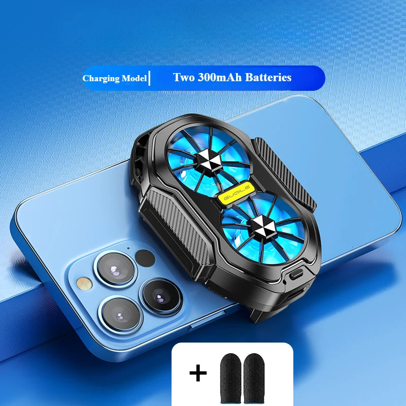 Premium Dual Fan Phone Cooler - Rechargeable Mobile Radiator Clip