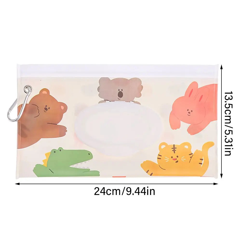 Hot Refillable EVA Wet Wipes Bag Cosmetic Pouch Tissue Box Wipes Holder Flip Cover Snap-Strap Carrying Case Stroller Accessories