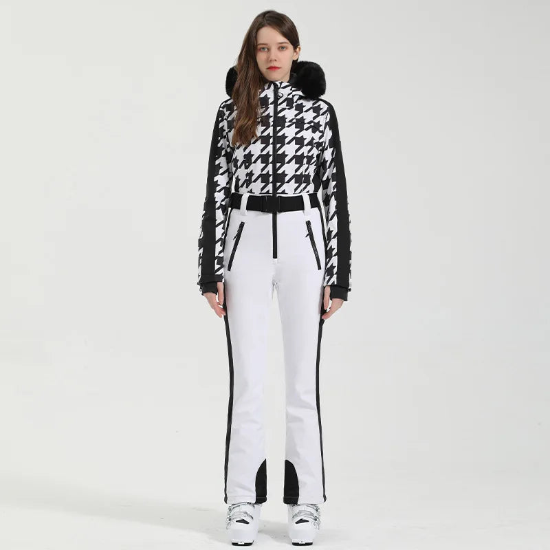 Ski Suit for Women, Jumpsuit, Thermal, Thicken, Waterproof, Windproof, Outdoor Sport Wear, Snowboard, Mountain, New, Winter