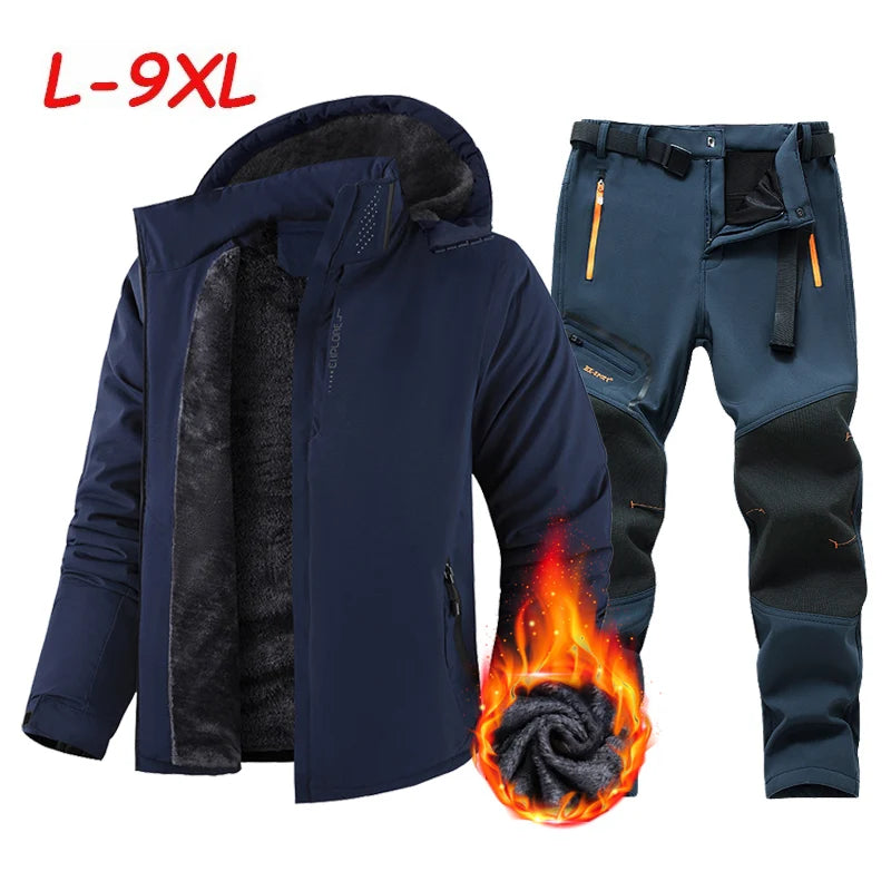 Ski Suit Men Winter Warm Waterproof Outdoor Sports Snow Jackets and Camping Pants Hot Ski Equipment Snowboard Parkas Jacket