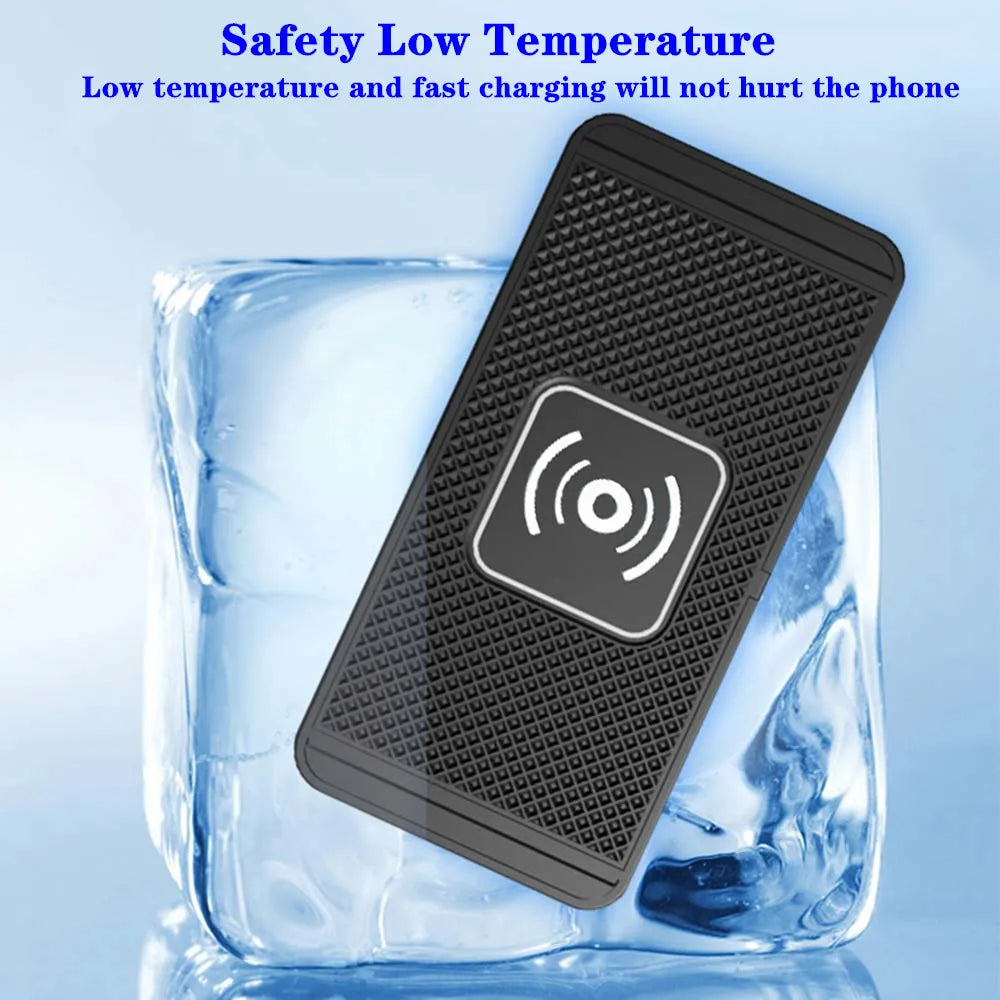 Premium Car Wireless Charger - 15W Fast Charging Silicone Pad Stand