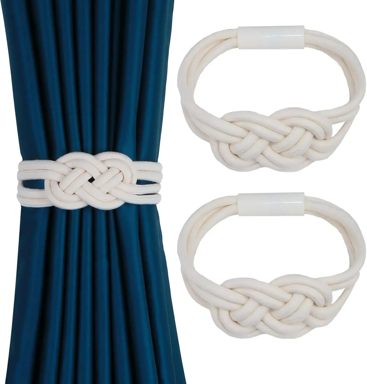 1&2Pcs Hemp Rope Magnetic Curtain Buckle Home Decoration Buckle Strap Handmade DIY Rope Curtain Tie Clip Curtain