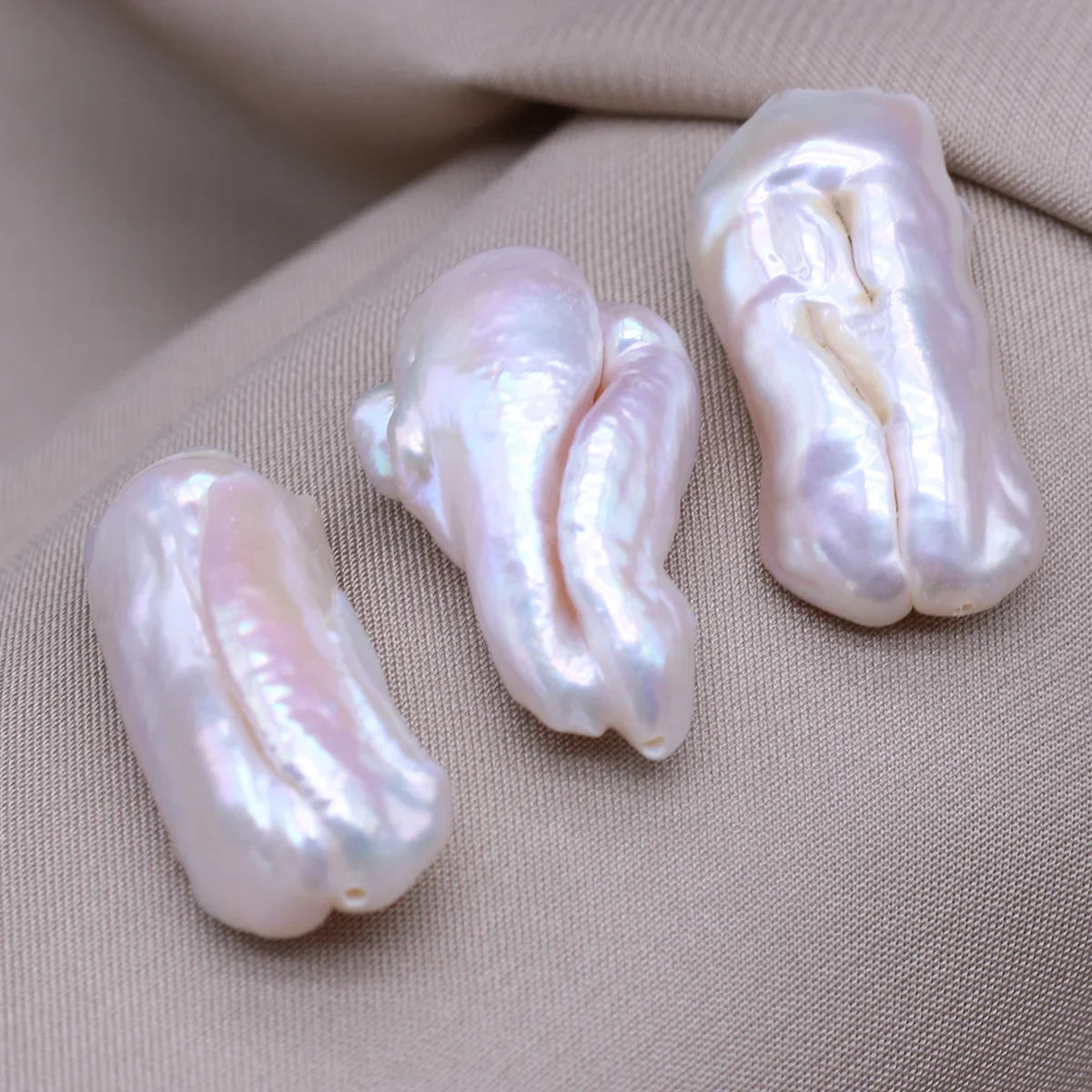 3pcs/lot Natural Freshwater Pearl Beads No Hole Irregular Pearl Loose Beads for DIY Necklace Jewelry Accessories