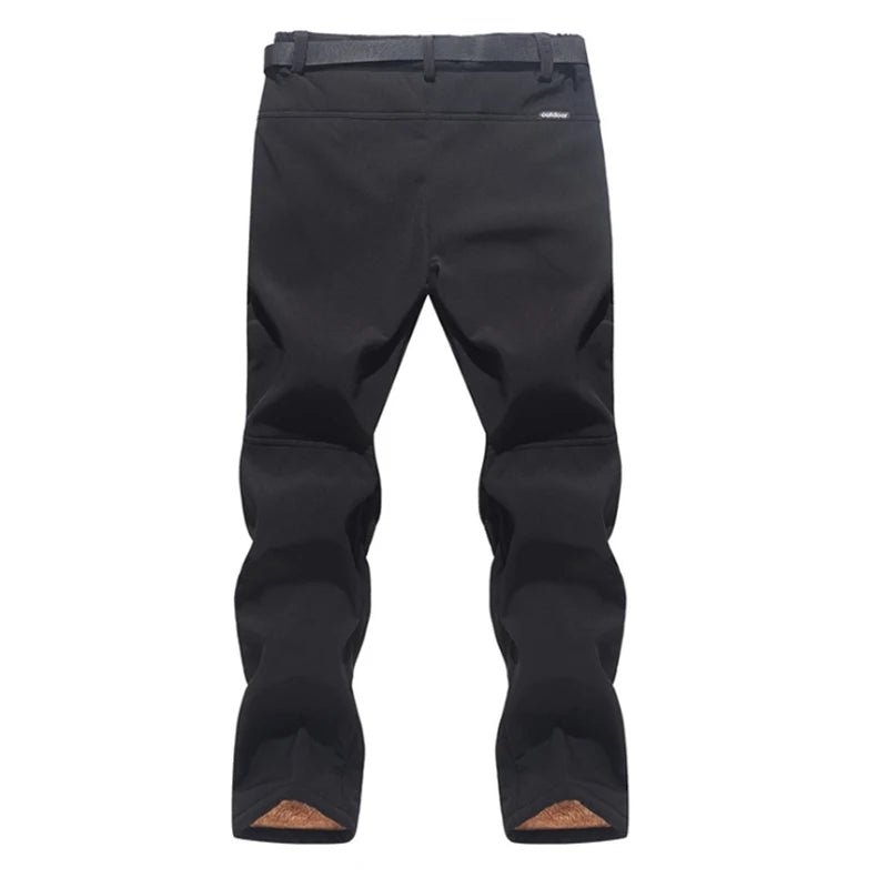 TRVLWEGO Men Winter Pants Hiking Camping Softshell Windproof Thickened Thermal Women Outdoor Walking Trekking Ski Trousers
