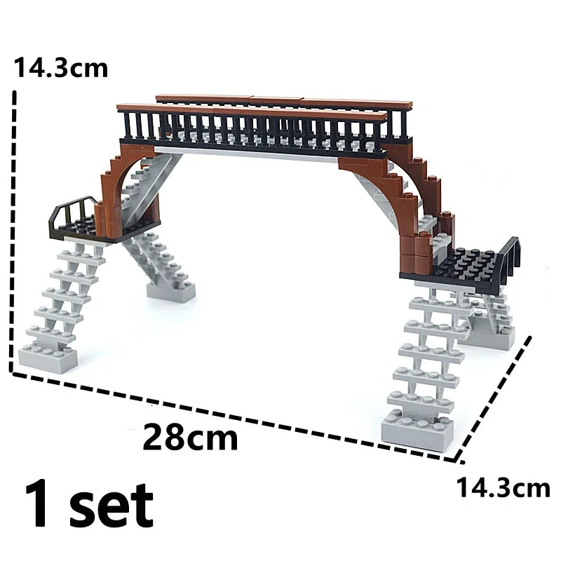 City Trains straight  Track Rail Bricks Model Uphill Tracks soft Flexible Switch curved Railway  Building Blocks kids Toys