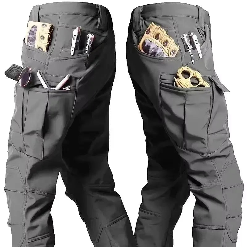 S-6XL 125kg Knee Double Layer Thickened Winter Men Multi Pocket Camouflage Waterproof and Windproof New IX7 Assault Pants