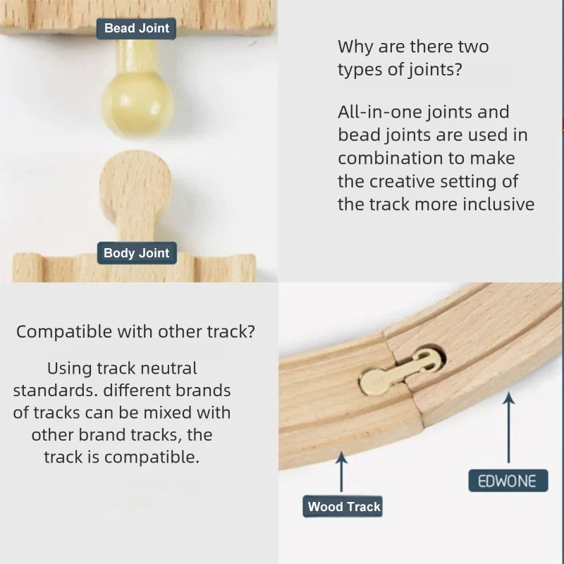 All Kinds Wooden Track Accessories Wooden Railway Train Track Parts Fit for Brand Wood Tracks Railway Toys for Children Gifts