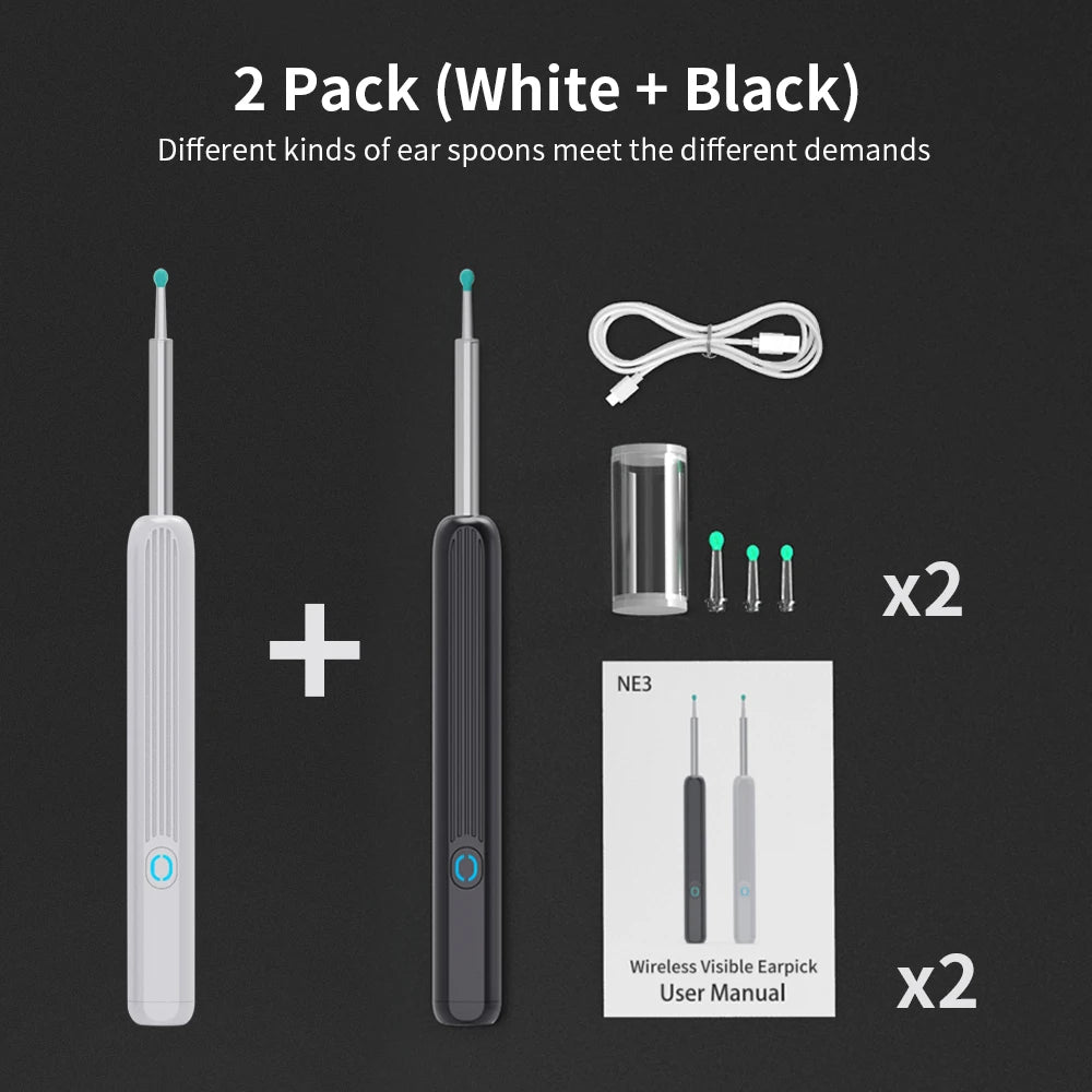 NE3 Smart Ear Cleaner with HD Camera - Professional Ear Wax Removal Tool with LED Light