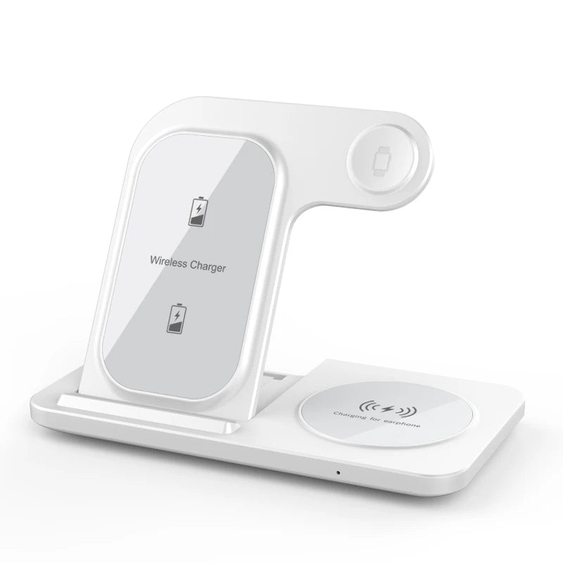 Premium 3-in-1 Wireless Charging Station - Fast Charger for iPhone, Watch & AirPods