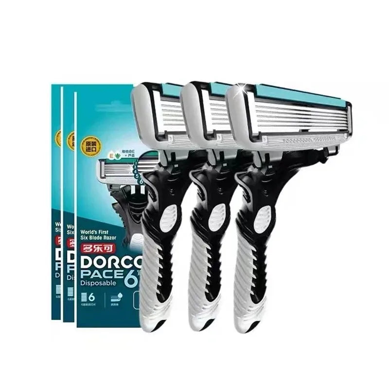 -1pc/3pcs/5pcs High-Quality Manual Razor – 6-Layer Sharp Blades for Smooth & Comfortable Shaving for Men’s Grooming & Daily Use