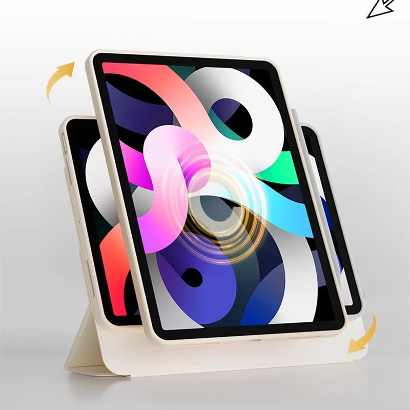 Tablet Case for iPad Pro 12.9 M2 Cover for Pro 11 Magnetic Split Shell with Sticker for Air 5 9th 10.2 Mini 6 Transparent Funda