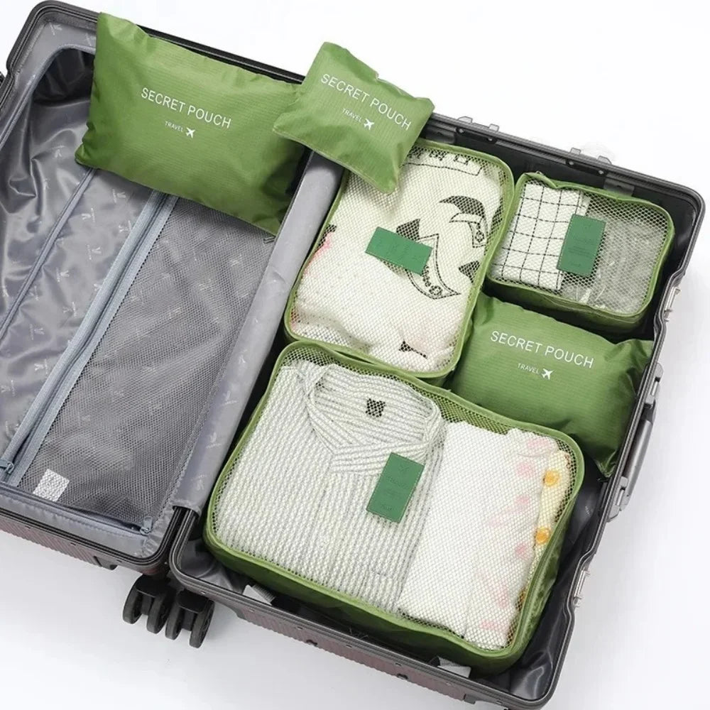 6 Pcs/Set Travel Storage Bag Protable Large Capacity Waterproof Luggage Clothing Underwear Storage Bag Travel Bag With Zipper