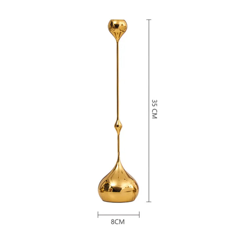 Luxury Gold Candle Holders, Elegant Candlestick For Wedding/Festival Dinner Table Centerpiece Decor Home Hotel Bar Ornaments