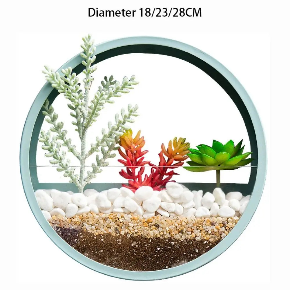 No Punching Indoor Green Dill Wall-mounted Flower Arrangement Flower Pot Ornaments Plant Container Hydroponic Vase Flowerpot