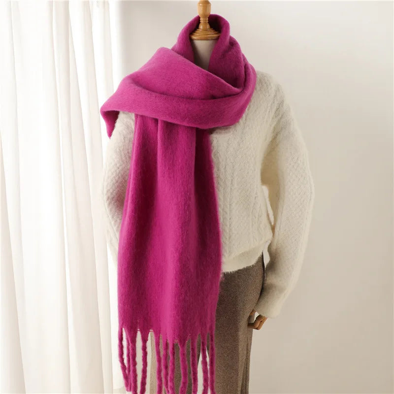 2025 Women's Luxury Winter Cashmere Scarves - Pashmina , Thick Blanket Wrap with Long Fringe for Him & Her Couple-style Scarves
