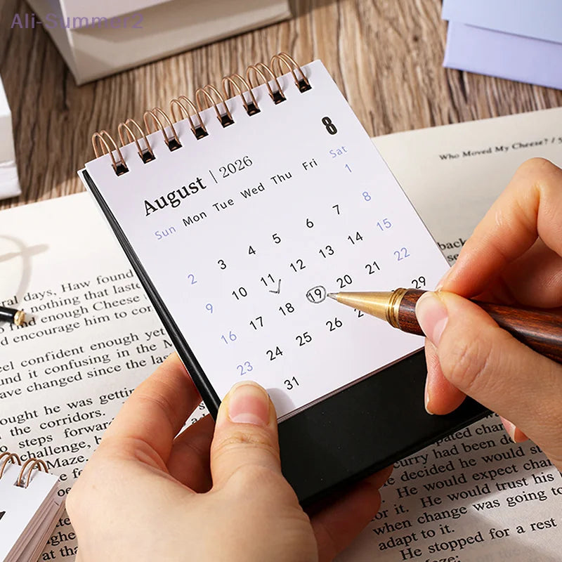 2026 Simple Calendar Small Desk Calendar Creative Coil Calendar Planner Desktop Decoration Office Stationery
