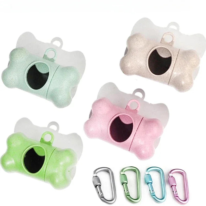 Pet Dog Poop Bag Bone Shape Dispenser Waste Garbage Carrier Holder Dispensers Poop Bag Dogs Trash Cleaning Tool Dog Pet Products