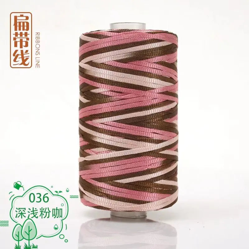 Flat line ice silk ice hemp bright silk hollow light body line summer sun hat hand-woven diy hook bag slipper cushion
