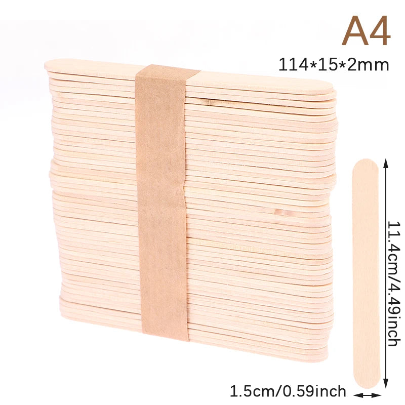 50Pcs Wax Waxing Disposable Sticks Wood Tongue Depressor Spatula Woman Wooden Body Hair Removal Sticks Beauty Toiletry Kits