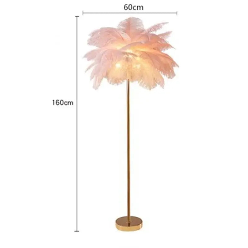Premium Nordic Ostrich Feather Floor Lamp - Modern LED Interior Lighting
