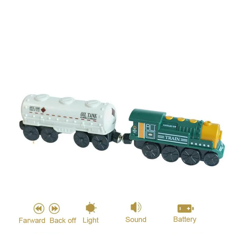 New Electric Wooden Train Set Toy Train for Boys Girls Compatible with Wooden Train Track Racing Track Toys Gift For Kids