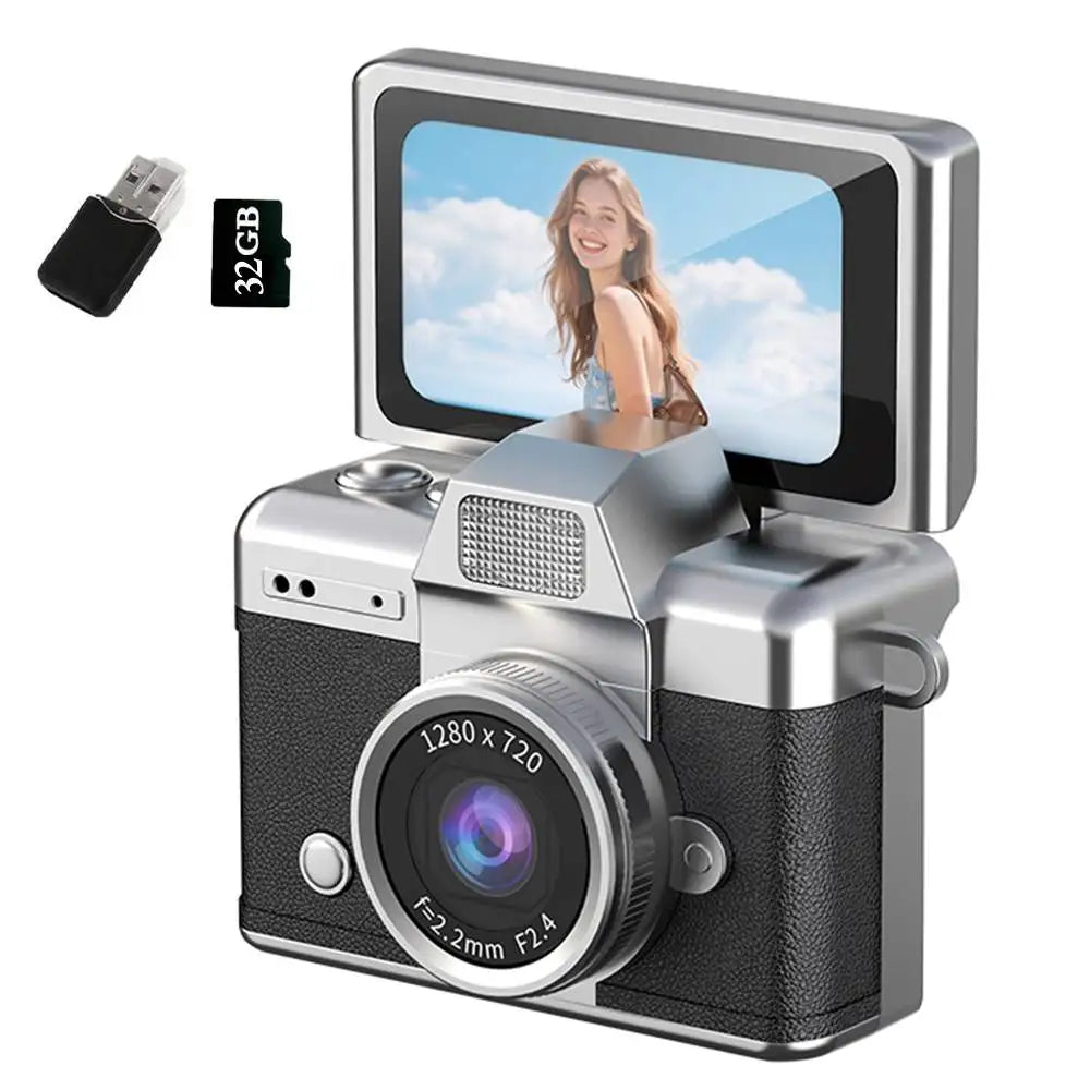 Mini Keychain Camera 1.47 Inch Flip Screen Digital CameraHD  Pocket Camcorder CCD for Kids Adults Gift for Birthdays New Year