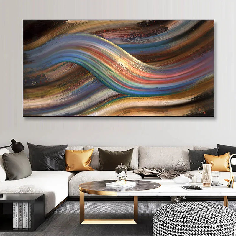 Abstract Colorful Canvas Painting Quadro Flower Posters and Prints Wall Art Pictures Cuadros Living Room Home Decor No Frame