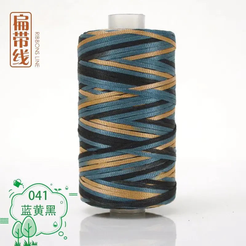Flat line ice silk ice hemp bright silk hollow light body line summer sun hat hand-woven diy hook bag slipper cushion