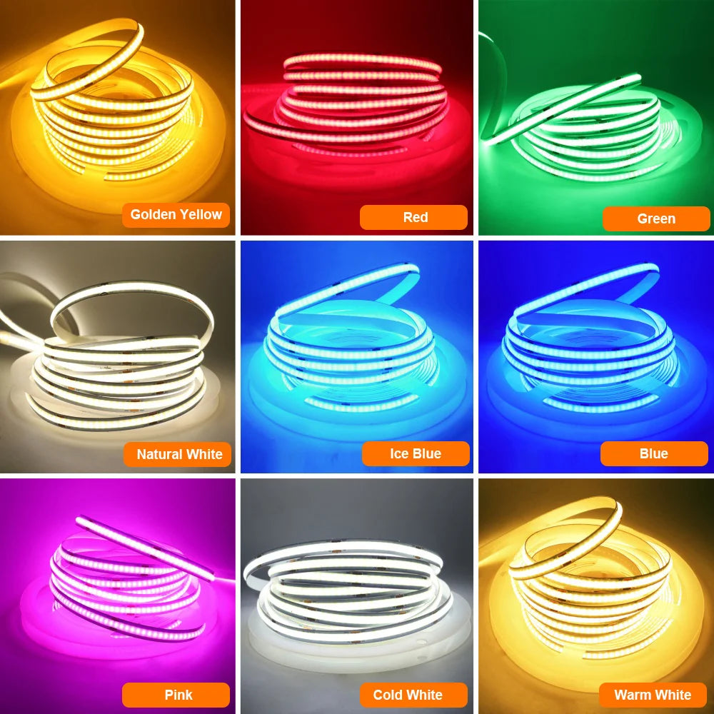 Premium 5V USB COB LED Strip Light - 320LEDs/m Flexible Ribbon Tape