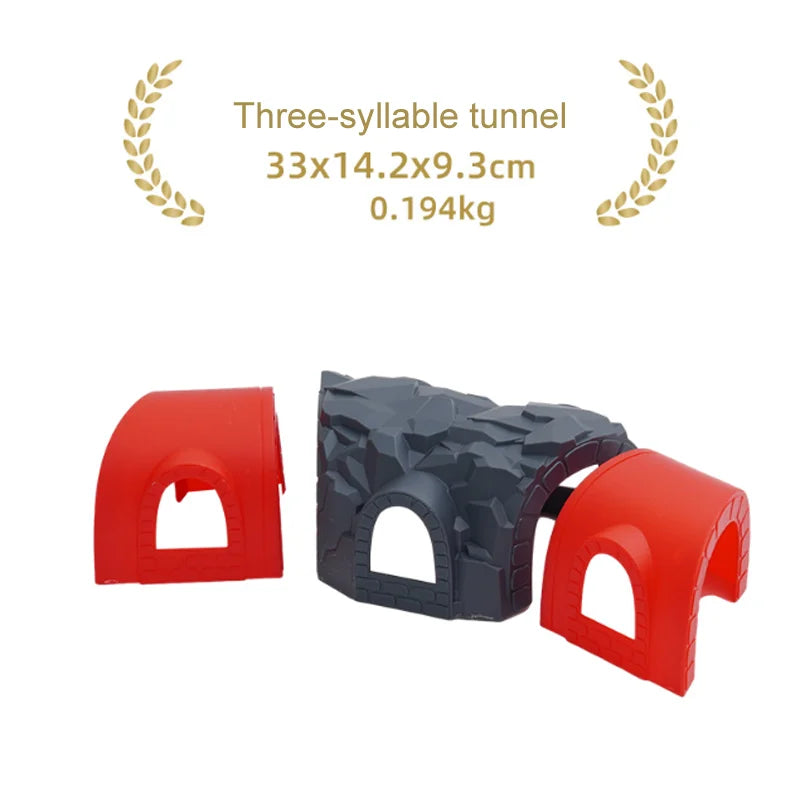 New Wooden Train Tracks Scene Accessories Mountain Tunnel Bridge Crane Tower Compatible ALL Brand Wooden Track Toys For Kids