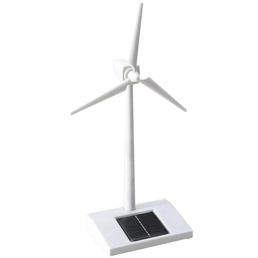 Solar Powered Teaching Windmill Props Rotatable 3D Windmill Assembled Model Energy-Saving Windmill for School Display Supplies