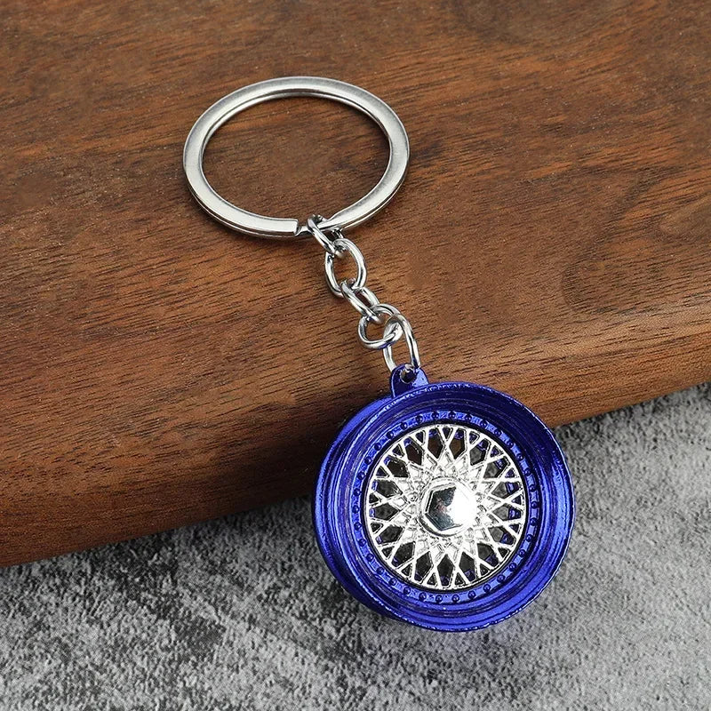 Automotive Gear Head Keychain - Speed Gearbox Keyring with Turbo Hub & Brake Disc Design